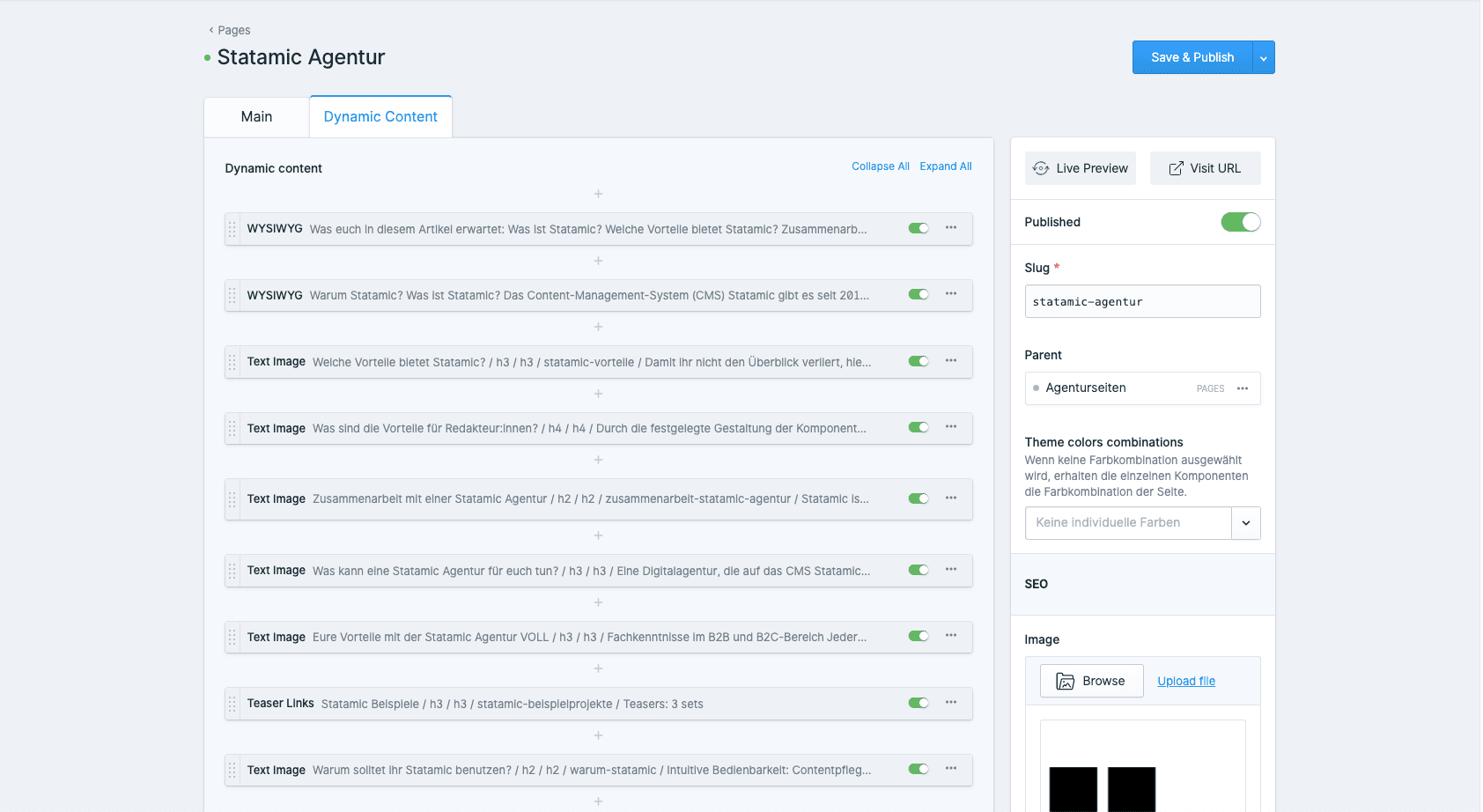 Screenshot Statamic Pages
