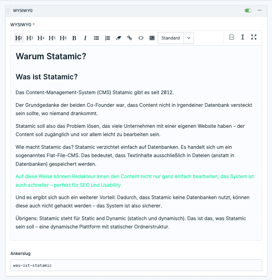 Screenshot Statamic
