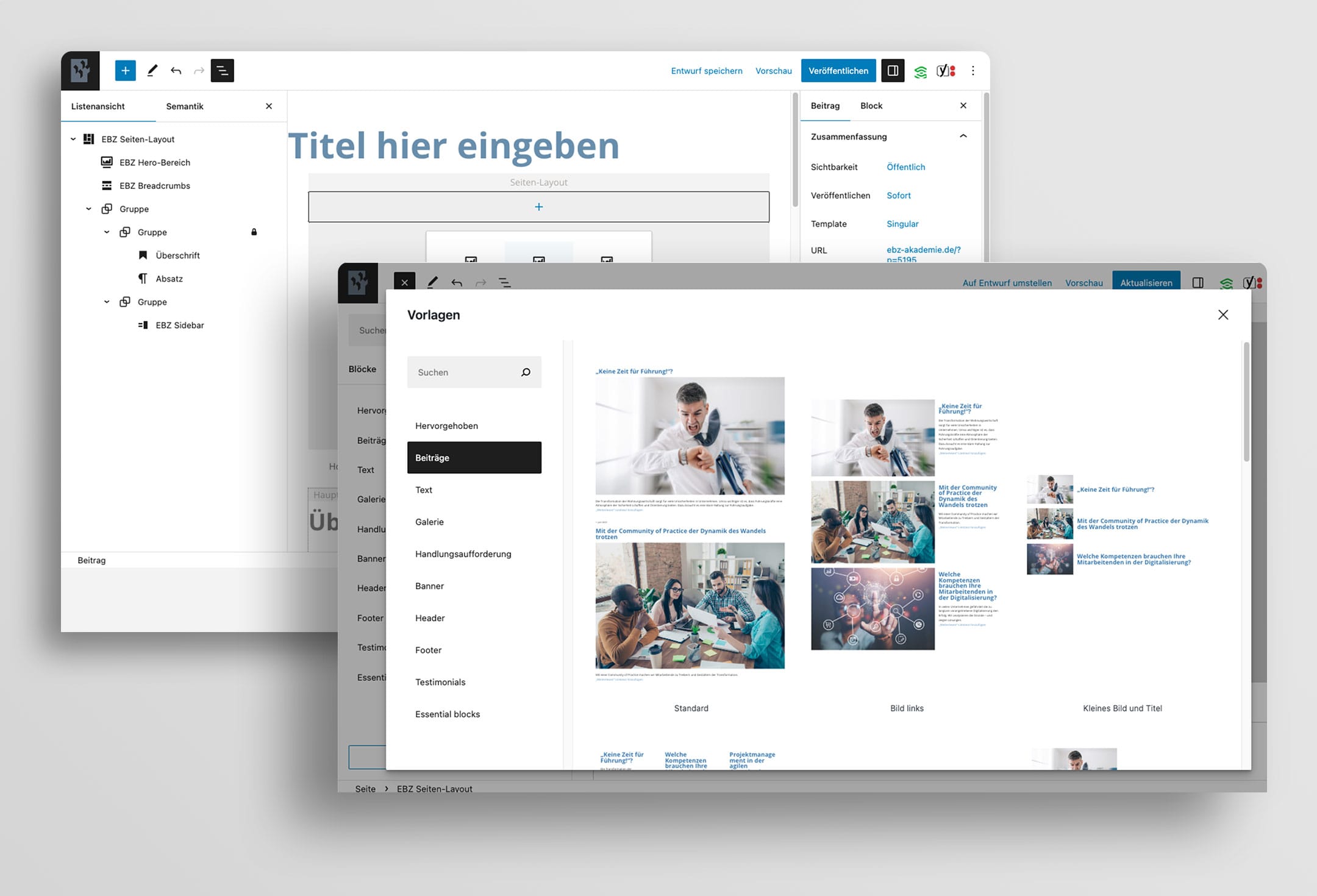 EBZ Akademie Wordpress Gutenberg Editor